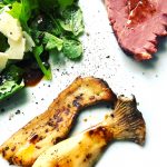 Lauwarmer Rucola-Entenbrust-Kräuterseitling-Salat